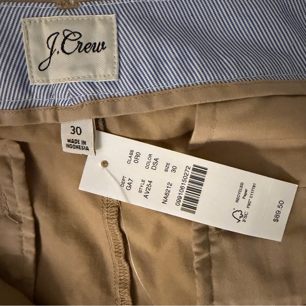 J.Crew Slim Boyfriend Chino Pants NWT Beige Size 24, 30 - Picture 5 of 10